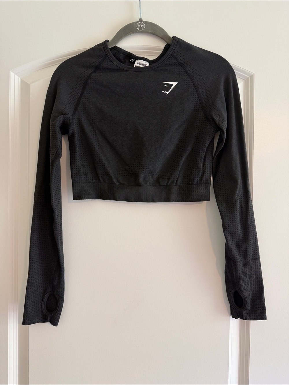 Gymshark Black Long-Sleeve Seamless Crop Top